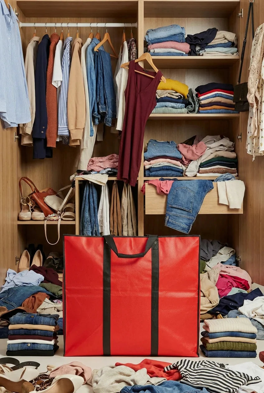 Storage Bag Extra Large - Red - 27x24+13 inch | Non Woven